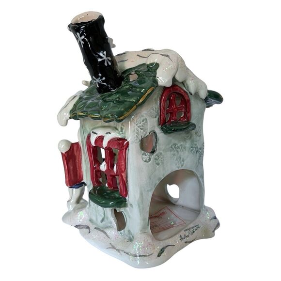 Blue Sky Clayworks Frosty Skate Rental Candle House by Heather Goldminc - 7" H - Picture 3 of 16